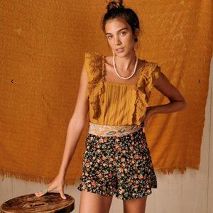 Sezane Dorian Shorts Jardin Printanier Noir